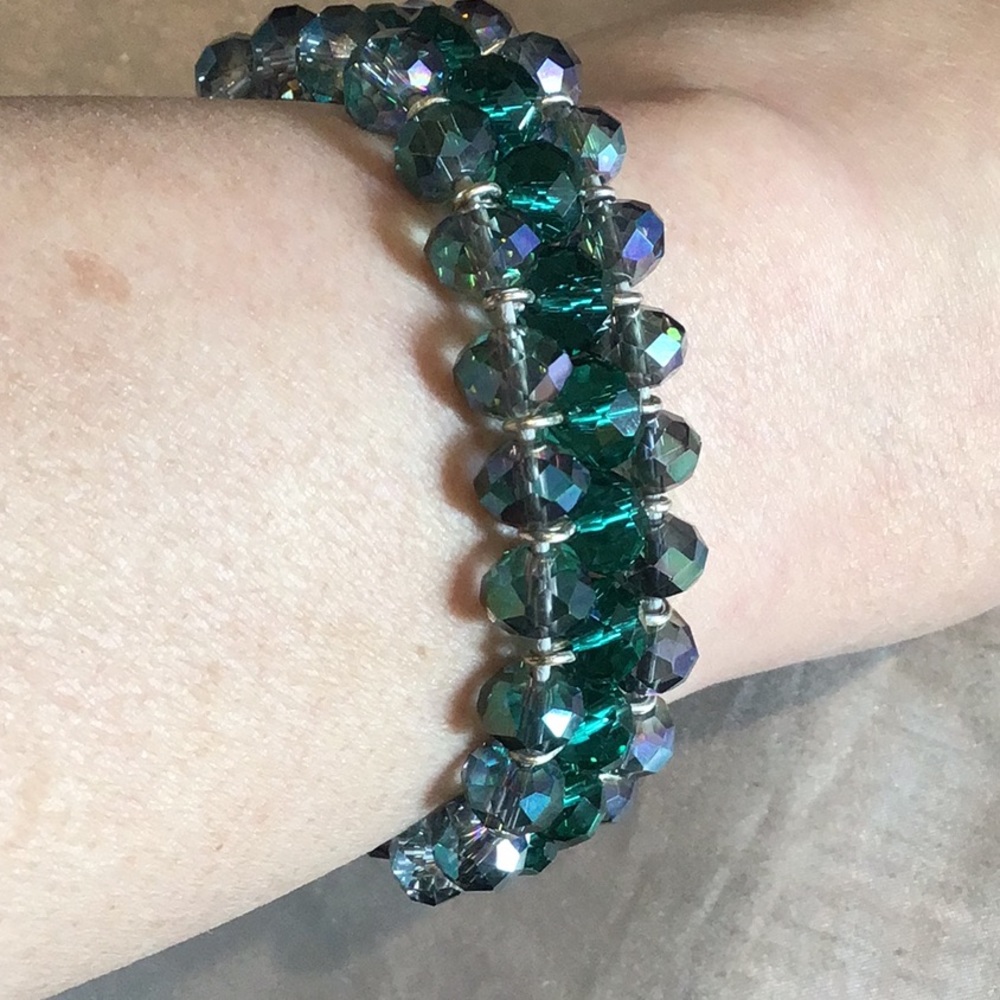 Vintage 3 strand Crystal bracelet 7.5 to 8" wrist
